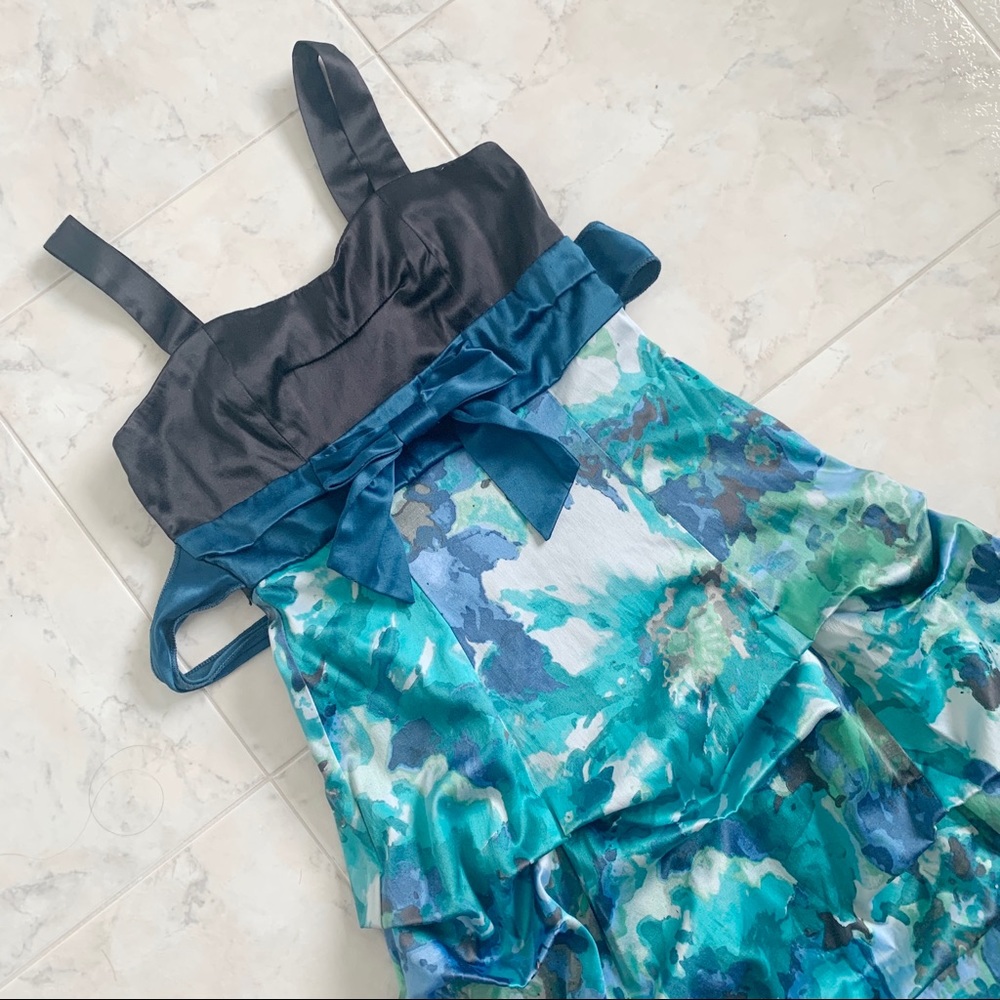 Formal Satin Floral Tie Back roxette Dress Girls